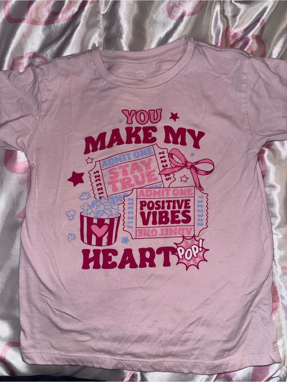 wonder nation Pink Graphic Tee "You Make My Heart Pop"